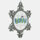 Retro Style Schneeflocken Zinn-Ornament (Links)