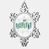 Retro Style Schneeflocken Zinn-Ornament (Rechts)