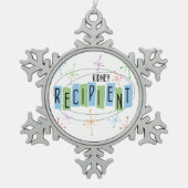 Retro Style Schneeflocken Zinn-Ornament (Vorderseite)