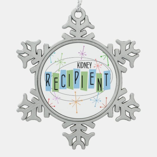 Retro Style Schneeflocken Zinn-Ornament (Vorderseite)