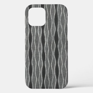 Retro Style Schwarz-weiß Graue Strip Handy Case