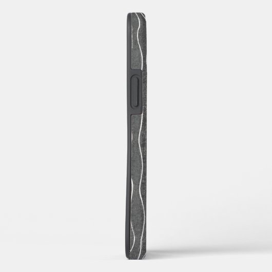 Retro Style Schwarz-weiß Graue Strip Handy Case (Rückseite / Rechts)