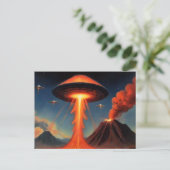 Retro Style Sci-Fi Spaceship Postkarte (Stehend Vorderseite)