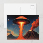 Retro Style Sci-Fi Spaceship Postkarte (Vorne/Hinten)