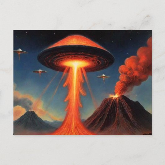 Retro Style Sci-Fi Spaceship Postkarte (Vorderseite)