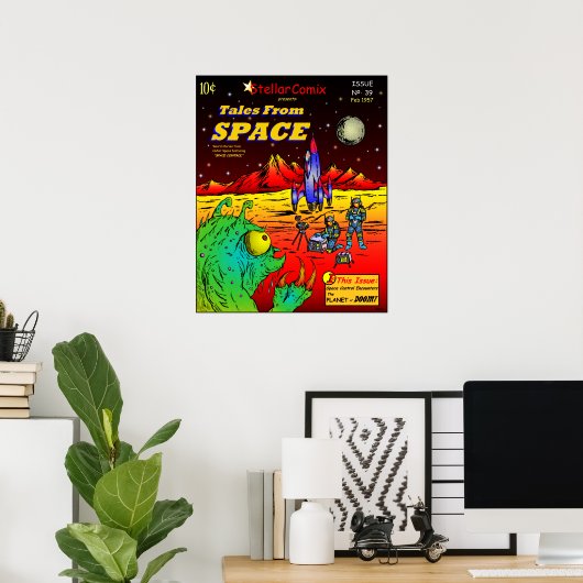 Retro Style SciFi Comic Book Poster (Heimbüro)