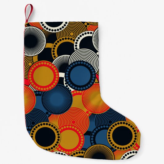 retro style seamless pattern geometric circles in kleiner weihnachtsstrumpf (Vorderseite)