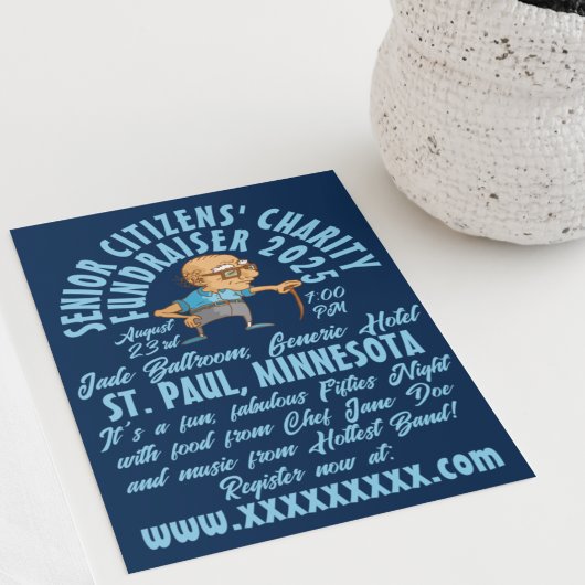 Retro-Style-Senior-Wohltätigkeit Einladung