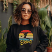 Retro Style Skiing Sweatshirt