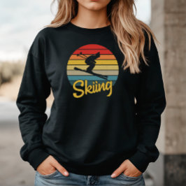 Retro Style Skiing Sweatshirt