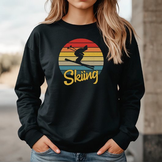 Retro Style Skiing Sweatshirt