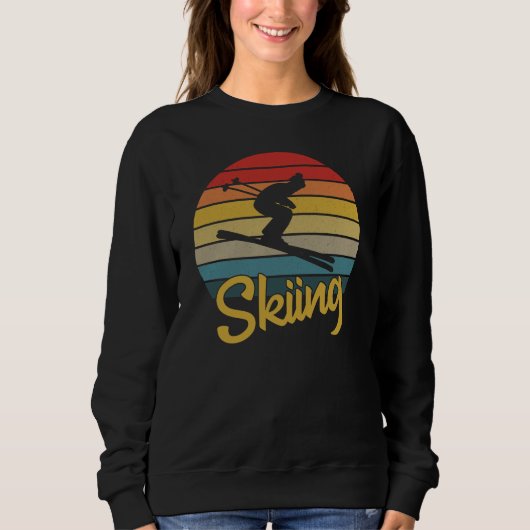 Retro Style Skiing Sweatshirt (Vorderseite)