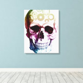 Retro Style Skull Leinwanddruck (Insitu (Holzboden))