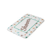 Retro-Style Stars Pattern Bath Mat Badematte (Schrägansicht)