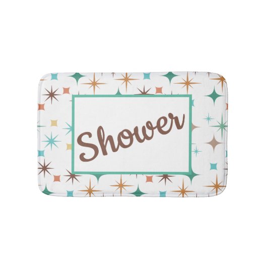 Retro-Style Stars Pattern Bath Mat Badematte (Vorderseite)