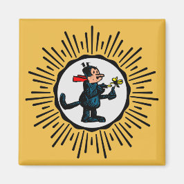 Retro-Style Sternexplosion Cartoon Cat Square Magn Magnet