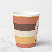 Retro Style Stripes Seventies Groovy 70er Hippie Pappbecher (Rechts)