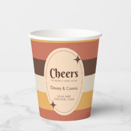 Retro Style Stripes Seventies Groovy 70er Hippie Pappbecher