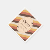 Retro Style Stripes Seventies Groovy 70er Hippie Serviette (Ecke)