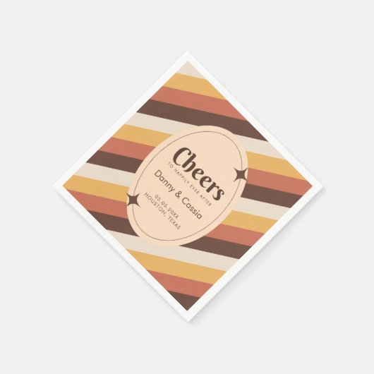 Retro Style Stripes Seventies Groovy 70er Hippie Serviette (Ecke)