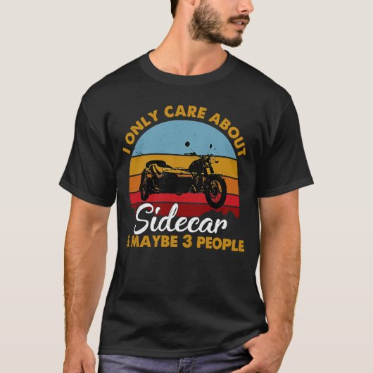 Retro Style Sunset Sidecar Motorrad T-Shirt (Vorderseite)