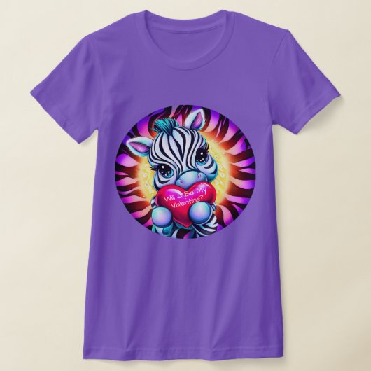 Retro Style Sweet Zebra Valentine T-Shirt (Ablage )