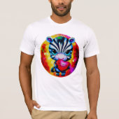 Retro Style Sweet Zebra Valentine T-Shirt (Vorderseite)