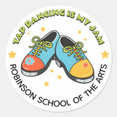 Retro Style Tap Dancing is My Jam Customizable Runder Aufkleber (Vorderseite)