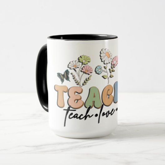 Retro Style Teacher Tasse (Vorderseite Links)