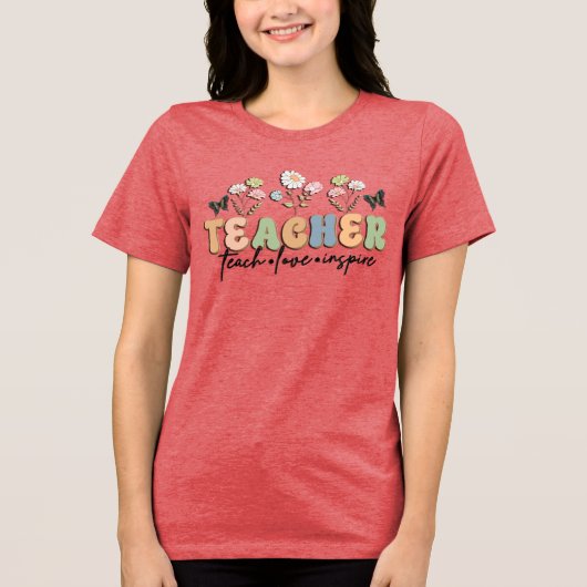  Retro Style Teacher Tri-Blend Shirt (Vorderseite)