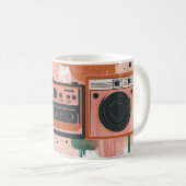 Retro-style tragbare Radiokassettenrekorder Kaffeetasse (VorderseiteRechts)