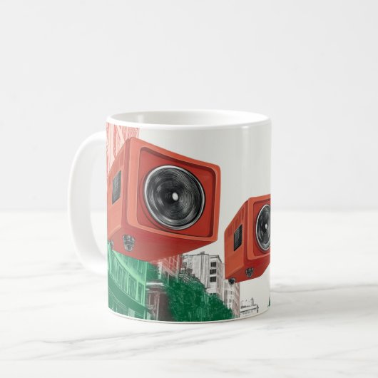 Retro-style tragbare Radiokassettenrekorder Kaffeetasse (Vorderseite Links)