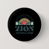 Retro Style Utah Zion Nationalpark Button (Vorderseite)