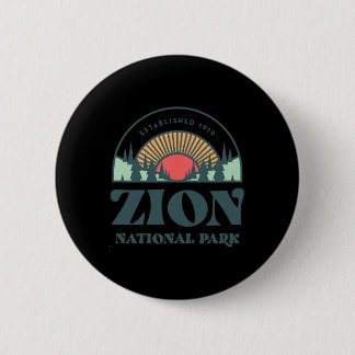 Retro Style Utah Zion Nationalpark Button