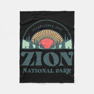 Retro Style Utah Zion Nationalpark Fleecedecke