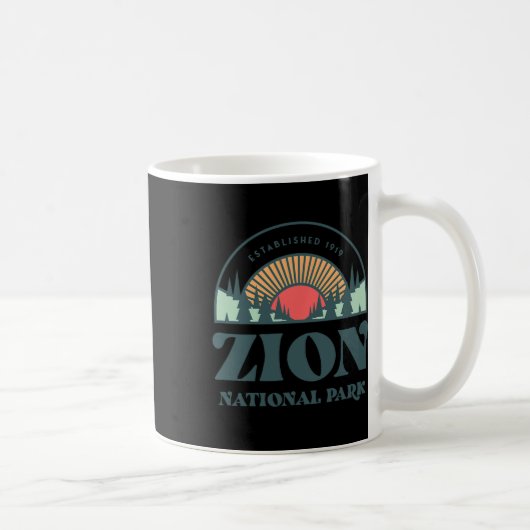 Retro Style Utah Zion Nationalpark Kaffeetasse (Rechts)