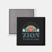 Retro Style Utah Zion Nationalpark Magnet (Vorderseite/Rückseite)
