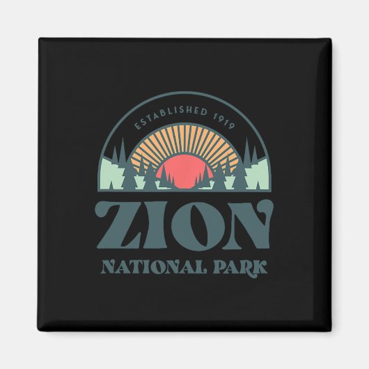Retro Style Utah Zion Nationalpark Magnet (Vorne)