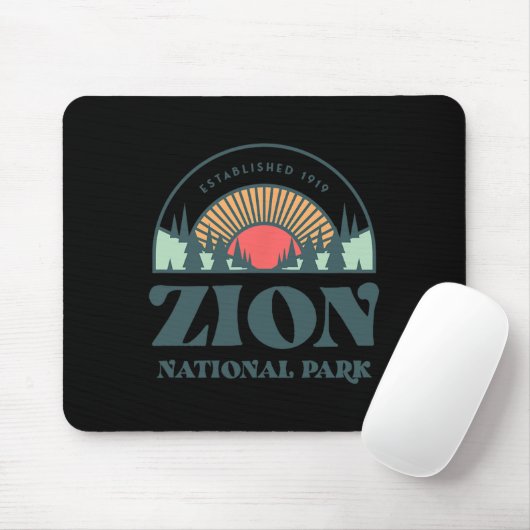 Retro Style Utah Zion Nationalpark Mousepad (Mit Mouse)