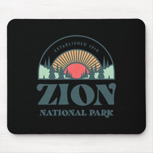 Retro Style Utah Zion Nationalpark Mousepad (Vorne)