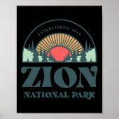 Retro Style Utah Zion Nationalpark Poster (Vorne)