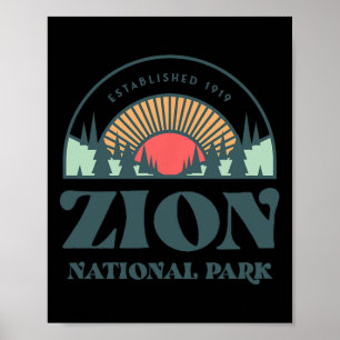 Retro Style Utah Zion Nationalpark Poster