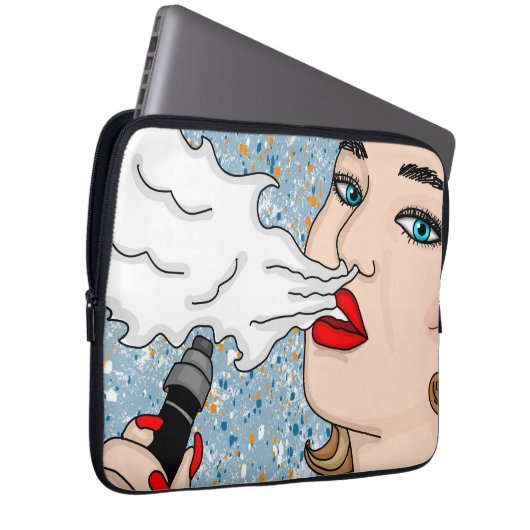 Retro Style Vaping Lady Laptopschutzhülle (Vorne Rechts)