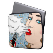 Retro Style Vaping Lady Laptopschutzhülle (Vorderseite Links)