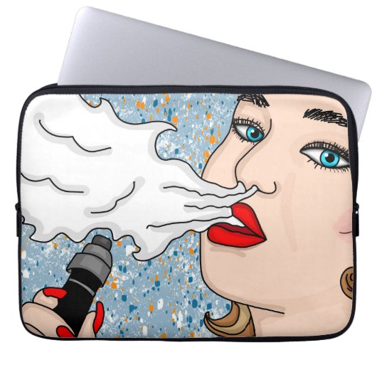 Retro Style Vaping Lady Laptopschutzhülle (Vorderseite)
