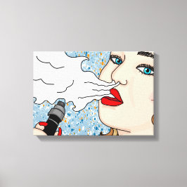 Retro Style Vaping Lady Leinwanddruck