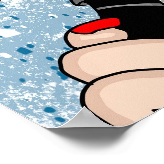 Retro Style Vaping Lady Poster (Ecke)