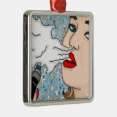 Retro Style Vaping Lady Weihnachten Ornament Aus Metall (Rechts)