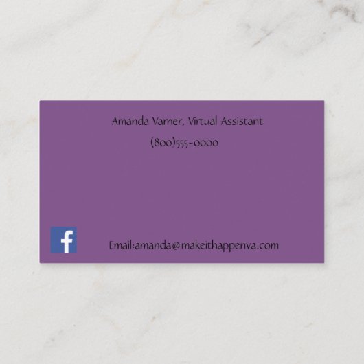 Retro Style Vector Virtual Assistant Business Card Terminkarte (Rückseite)