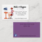Retro Style Vector Virtual Assistant Business Card Terminkarte (Vorne/Hinten)